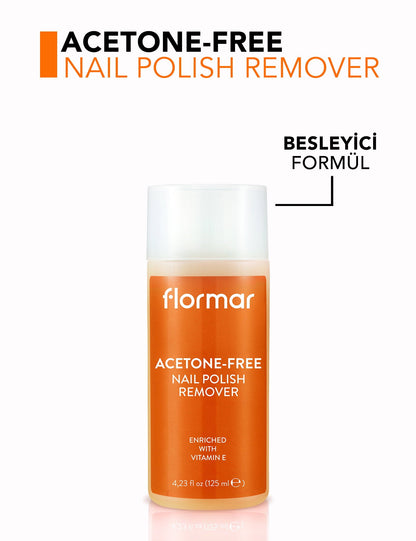 Flormar Acetone-Free Nail Polish Remover with Vitamin E 125ml