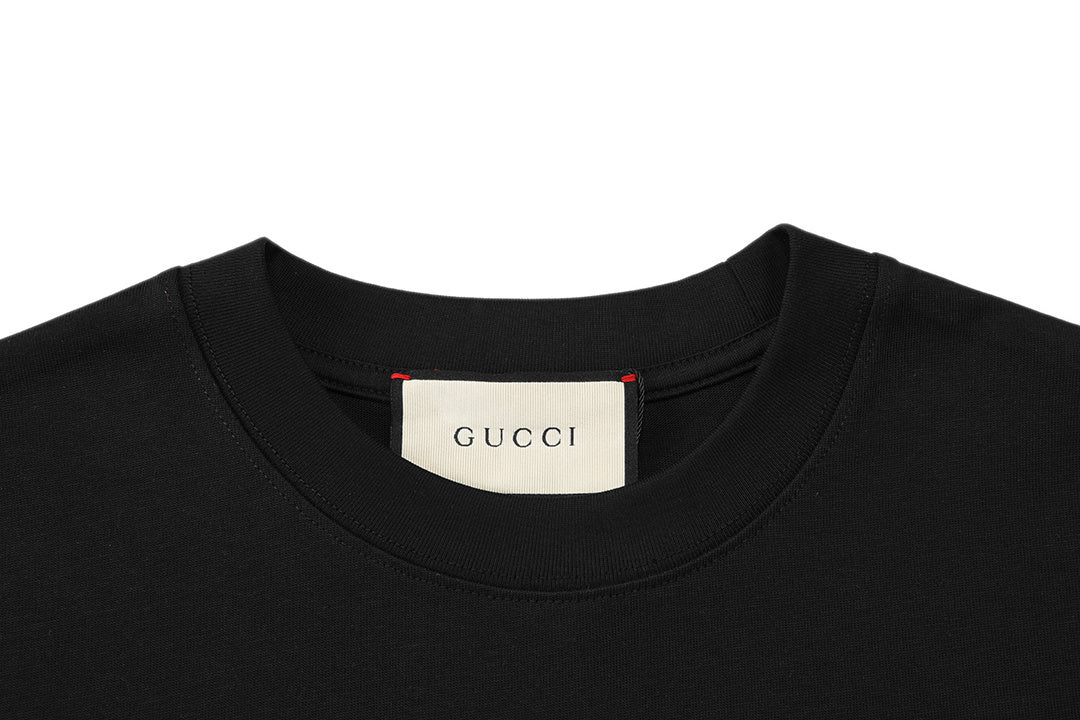 Gucci T-Shirt Black Crewneck Premium Cotton – Luxury Casual Wear