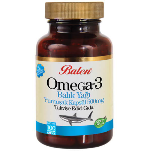 Balen Omega 3 Fish Oil 650 mg Dietary Supplement 100 Softgels