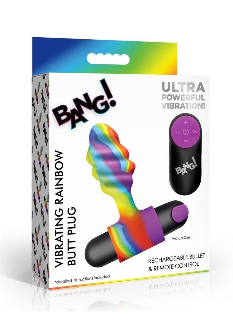 Bang! Vibrating Rainbow Butt Plug