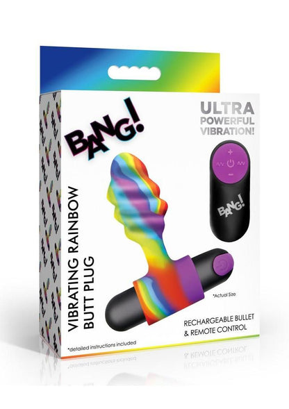Bang! Vibrating Rainbow Butt Plug