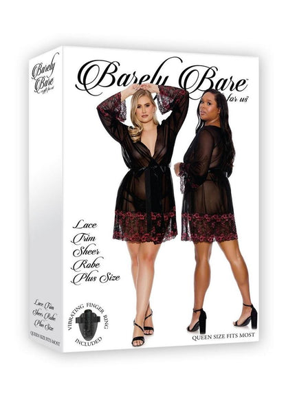 Barely Bare Lace  Seductive And Elegant Trim Sheer Robe