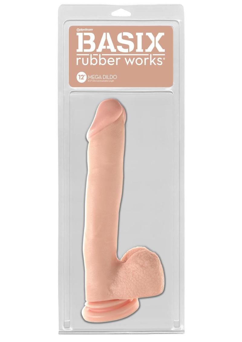 Basix Rubber Works Mega Dildo 12 Inch Realistic Design