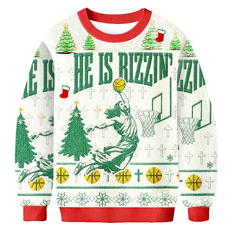 Casual Christmas Print Crew Neck Sweatshirts
