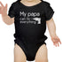 Black baby onesie with My Papa Fix design, made of 100% cotton, perfect unique father&