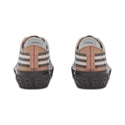 Burberry Vintage Check Lace Up Sneaker Beige Brown