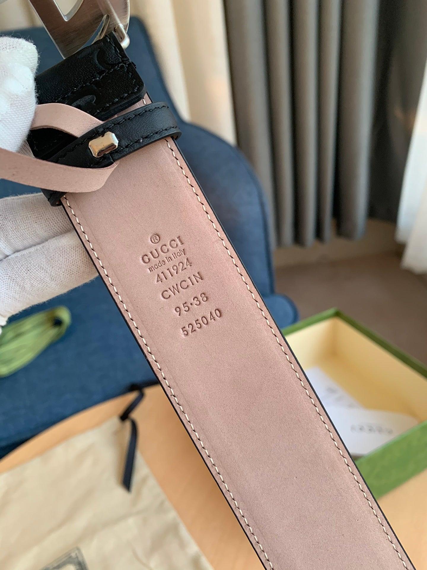 GUCCI Embellished coated-canvas and leather belt &