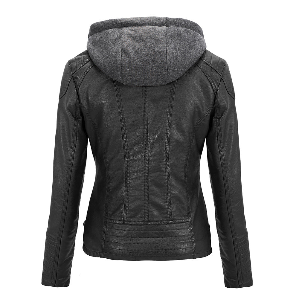 Womens Fleece Lined Leather Jacket