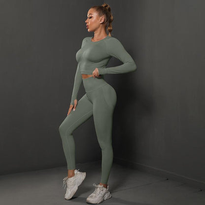 Seamless Pleated Yoga Suits