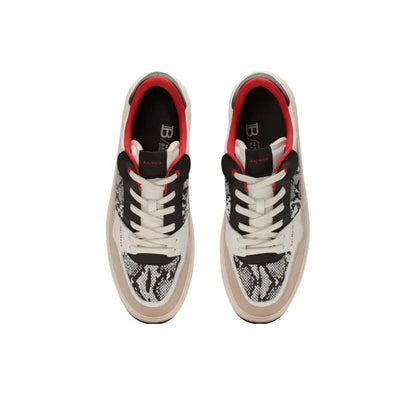 BALMAIN B-Court Flip Snakeskin-effect Sneakers