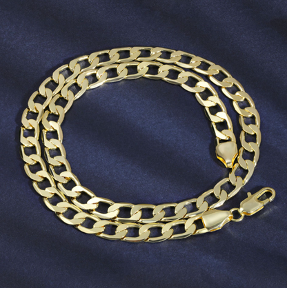 Brass Gold Plated Chain Necklace Men Women Unisex Bold Geometric Jewelry