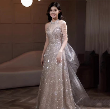 Halter Neck Evening Dress