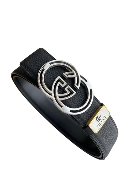 GUCCI Embellished coated-canvas and leather belt &
