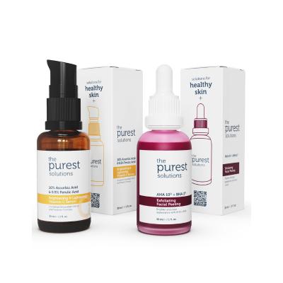 The Purest Solutions Skincare Set - Anti-Aging, Vitamin C Serum &amp; Exfoliating Facial Peeling for Uneven Skin Tone