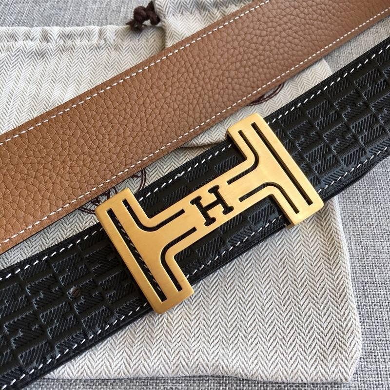 Hermes Men Gold Buckle Belt &
