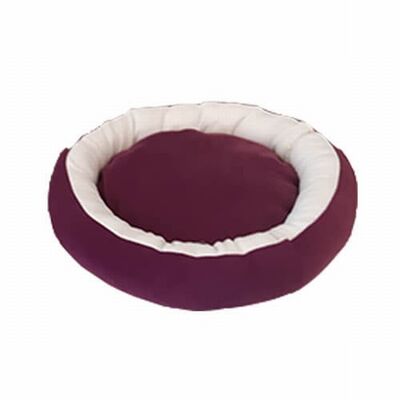 Bedspet Donut Pet Bed for Cats and Small Dogs Purple &amp; White