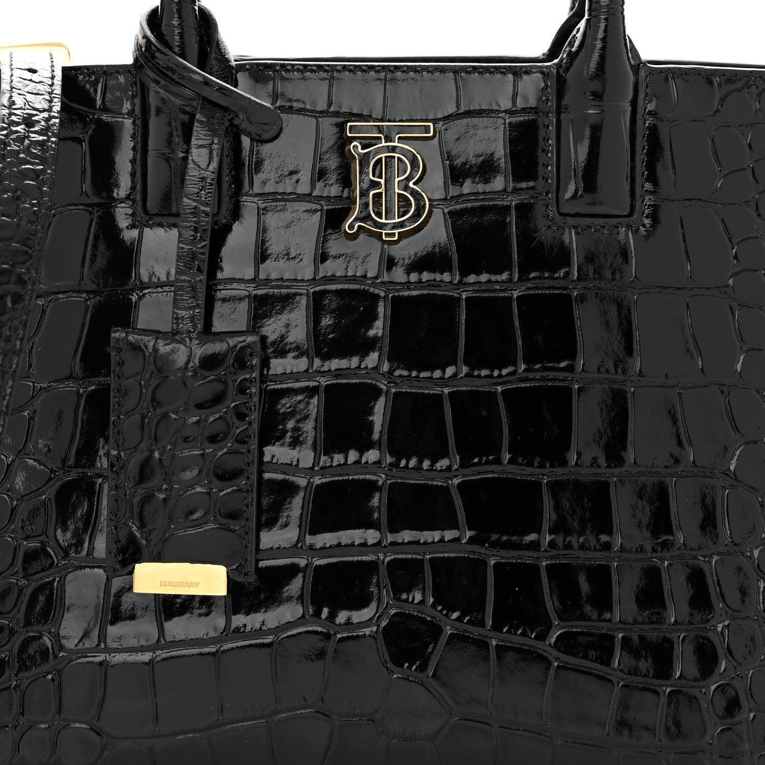 Burberry  Crocodile Embossed Calfskin Mini Frances Tote