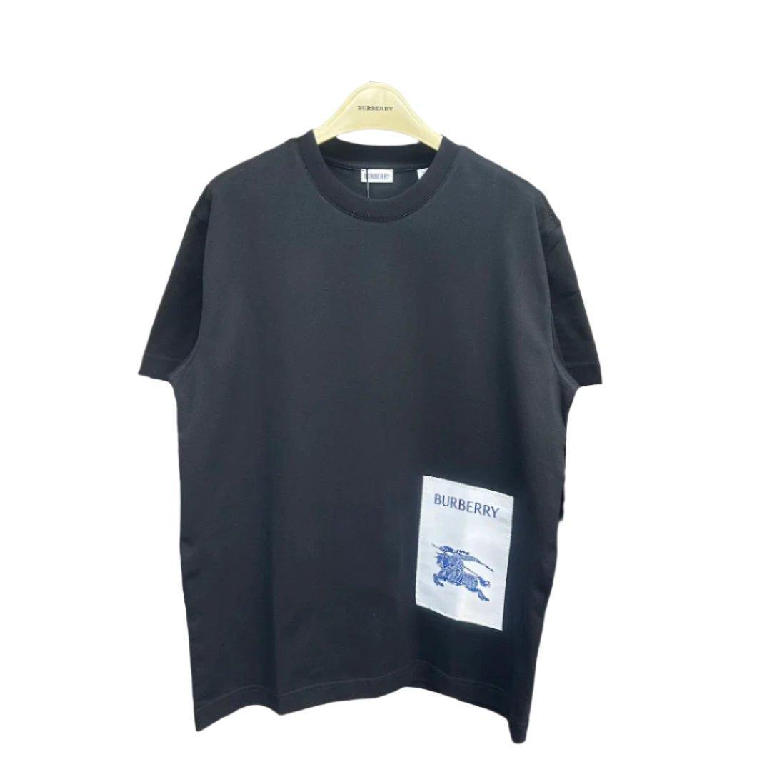 Burberry Black T-Shirt Without Collar