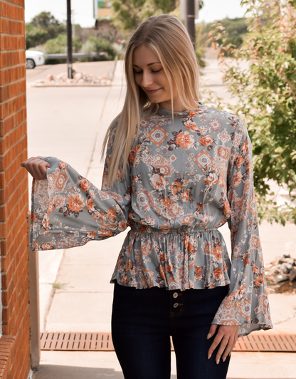 Ava Vintage Blouse - Sage
