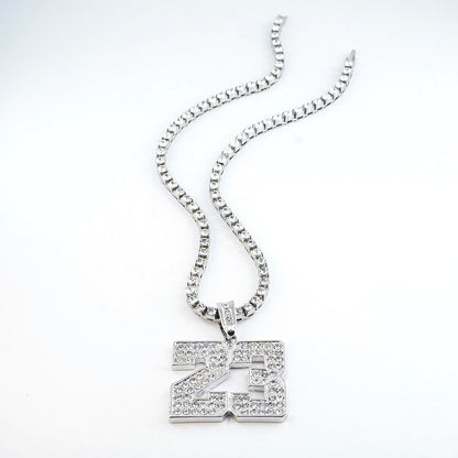 Digital 23 Pendant Necklace Hip Hop Alloy Jewelry
