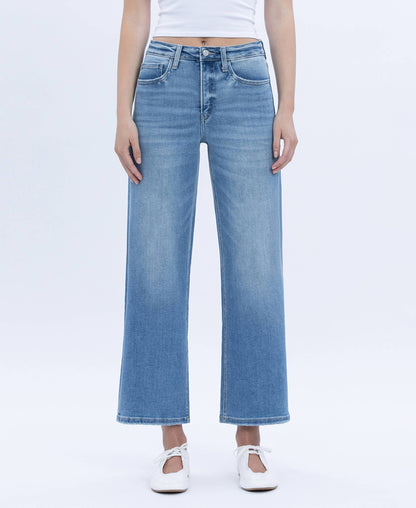 Willa Tummy Control High Rise Crop Wide Jean