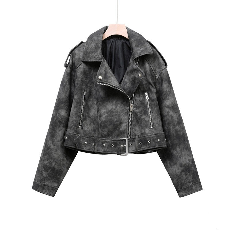 Turn-down collar loose-fitting coat