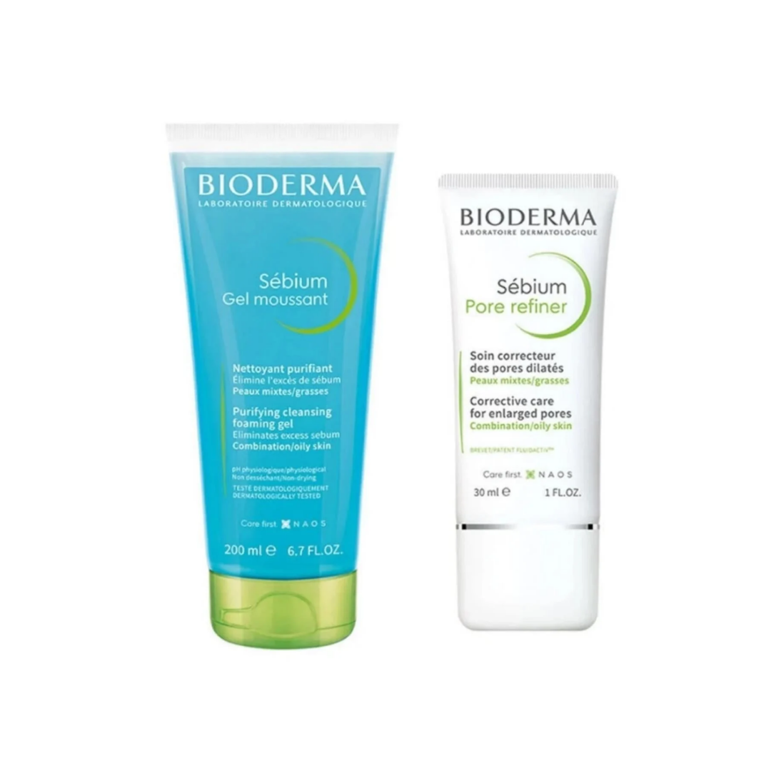 Bioderma Sebium Foaming Gel &amp; Pore Refiner Set