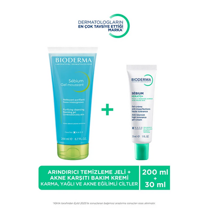 Bioderma Sebium Purifying Cleansing Gel &amp; Kerato Cream Set