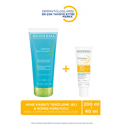 Bioderma Sebium Gel &amp; Photoderm AKN Mat SPF30 Set