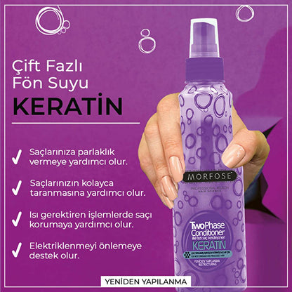 Morfose Keratin Dual-Phase Leave-In Conditioner for Dry Damaged Hair - 7.44 fl oz