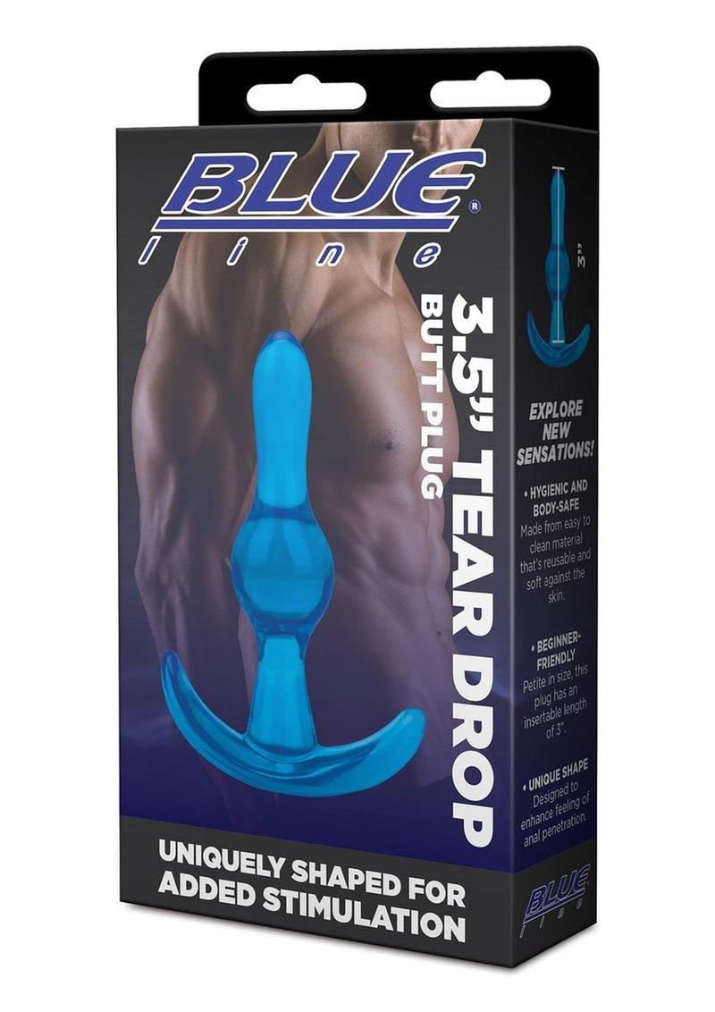Blue Line 3.5 Inch Tear Drop Butt Plug