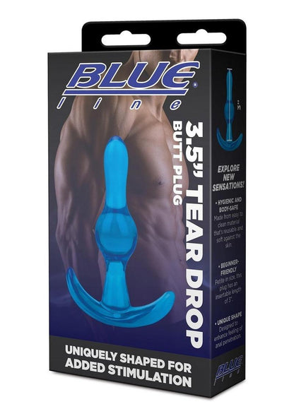 Blue Line 3.5 Inch Tear Drop Butt Plug