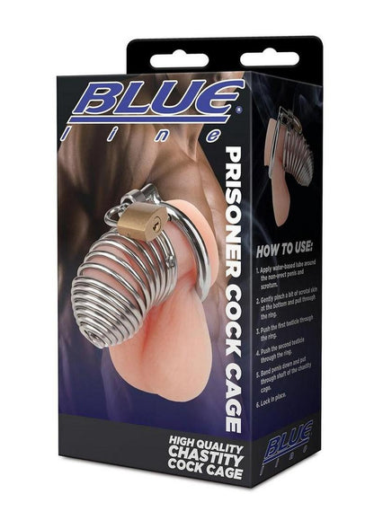 Blue Line Prisoner Chastity Cock Cage