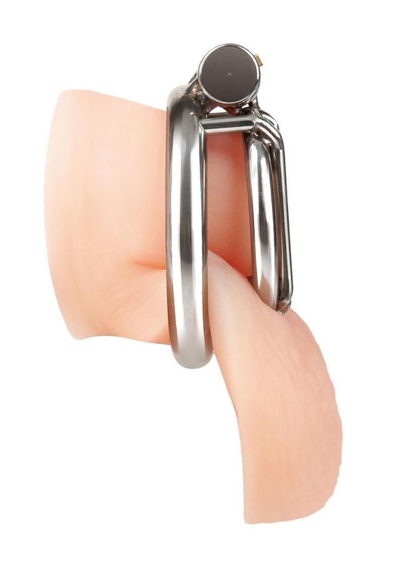 Blue Line Stainless Steel Chastity Cage