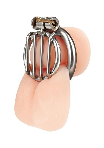 Blue Line Stainless Steel Chastity Cage