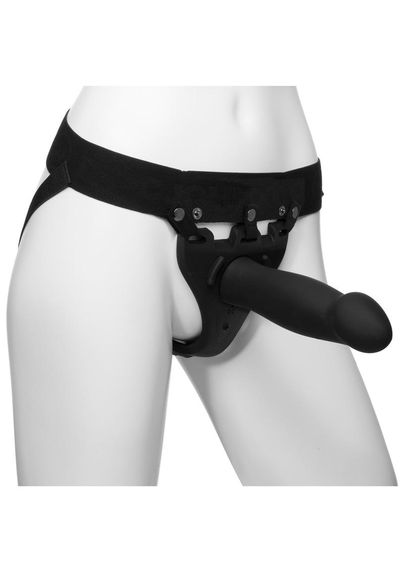 Body Extensions Be Risqué 2-Piece Vibrating Hollow Strap-On Dildo