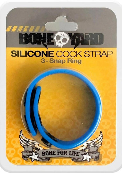 Boneyard Silicone Cock Strap 3-Snap Adjustable Ring