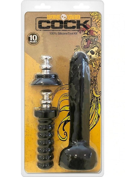 Boneyard 100% Silicone Tool Kit Dildo with Compatible Attachments