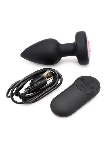 Booty Sparks 28X Silicone Vibrating Pink Gem Anal Plug