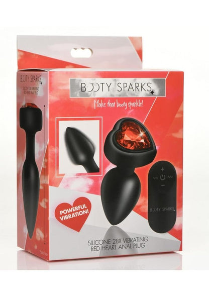 Booty Sparks 28X Vibrating Red Heart Anal Plug