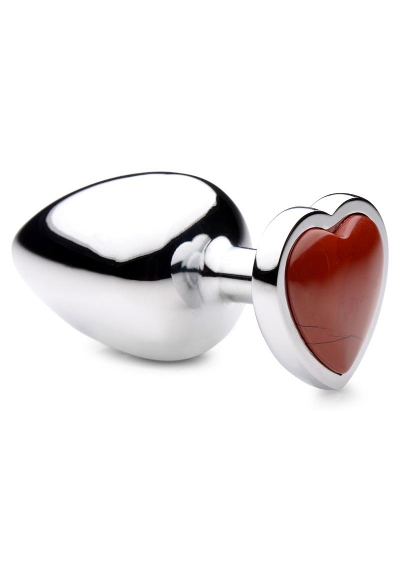 Booty Sparks Gemstones Red Jasper Heart  Anal Plug