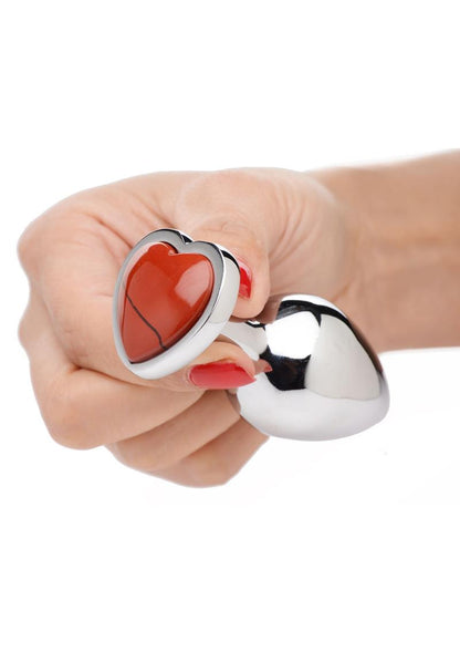Booty Sparks Gemstones Red Jasper Heart  Anal Plug