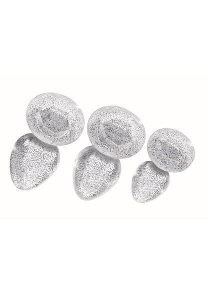 Booty Sparks Pink Glitter Gem Anal Plug Set