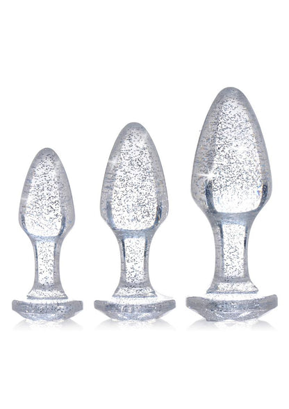 Booty Sparks Pink Glitter Gem Anal Plug Set