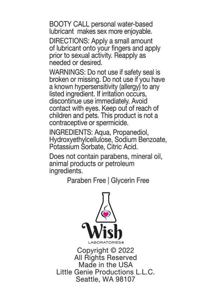 Booty Call Water Based Lubricant