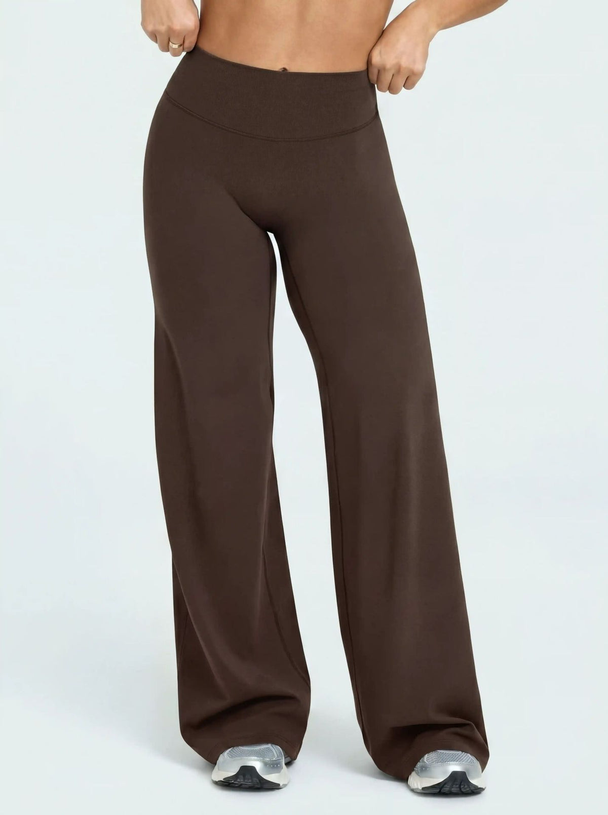 Womens High Waist Flared Yoga Pants Straight Leg Slimming Workout Leggings