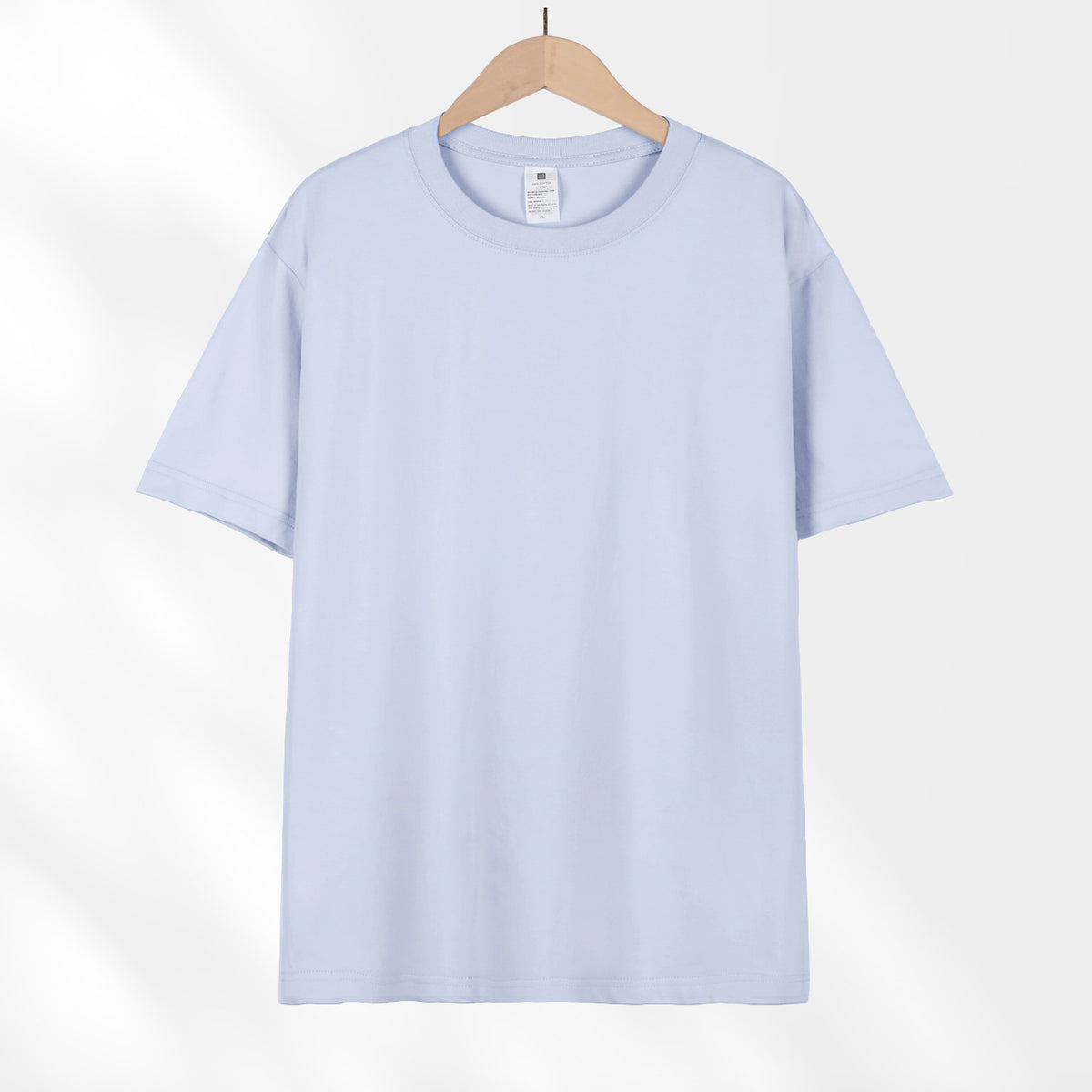 All-Match Crewneck Shoulder Top Solid Color Half-Sleeve