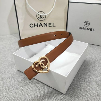 Chanel Calfskin CC Heart Coco In Love Women Belt &