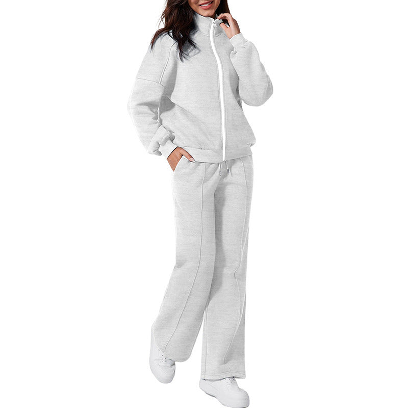 Womens Solid Color Casual Sports Suit
