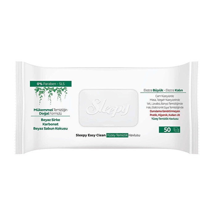 Sleepy Easy Clean Surface Cleaning Wipes 50-Pack - Large &amp; Thick